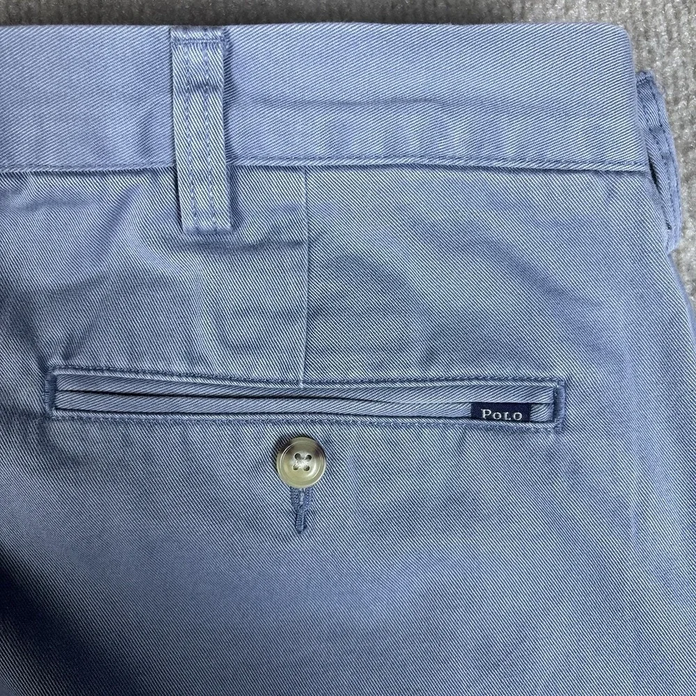 Polo Ralph Lauren Classic Fit Chino Pants Blue Mens 40x32 Cotton Flat Front